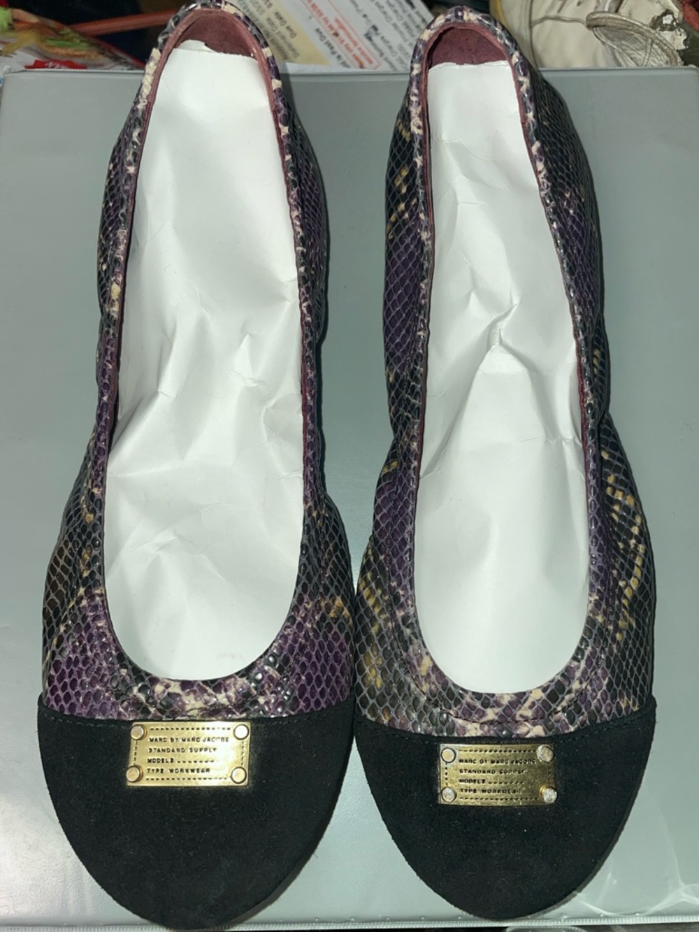 Marc Jacob’s Women’s Suede/ Snakeskin Ballet Flats